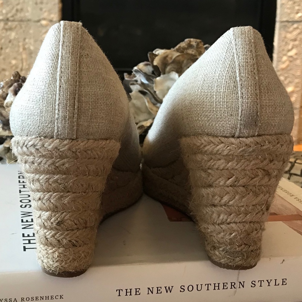 J. CREW SEVILLE METALLIC ESPADRILLE WEDGES - Picture 7 of 14